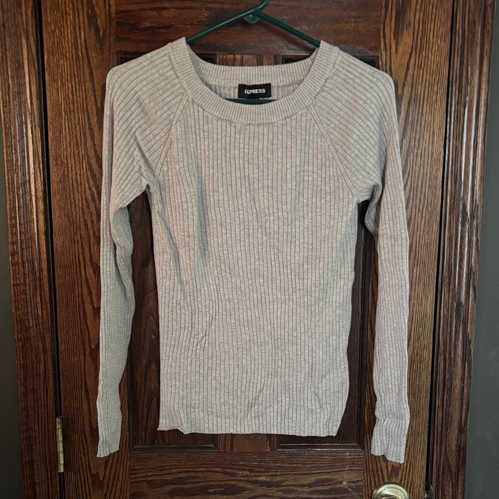 EXPRESS — Ribbed Long-Sleeve Shirt